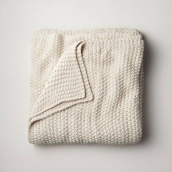 Casaluna Other - Open Box - Casaluna -  Chunky Knit Throw Bed Blanket 92x108 Midw Natural
